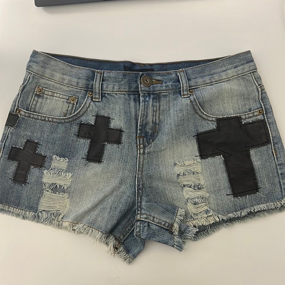 Distressed Denim Shorts